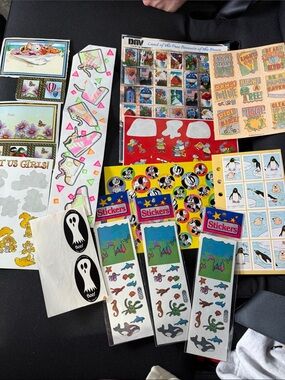Vintage Stickers Lot- Animals/ Shoes/ Stamps